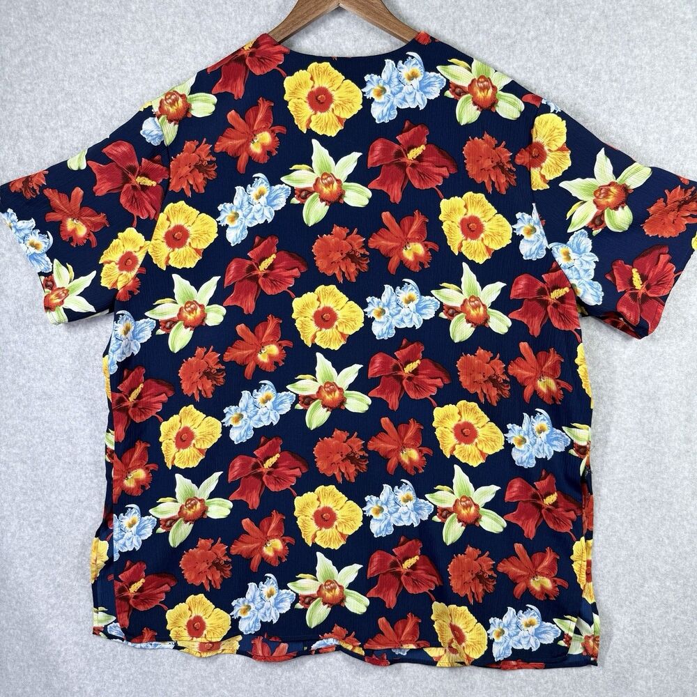 Christie & Jill Shirt Womens 3X Floral Print Short Sleeve Blouse Top Button Down - Picture 2 of 11